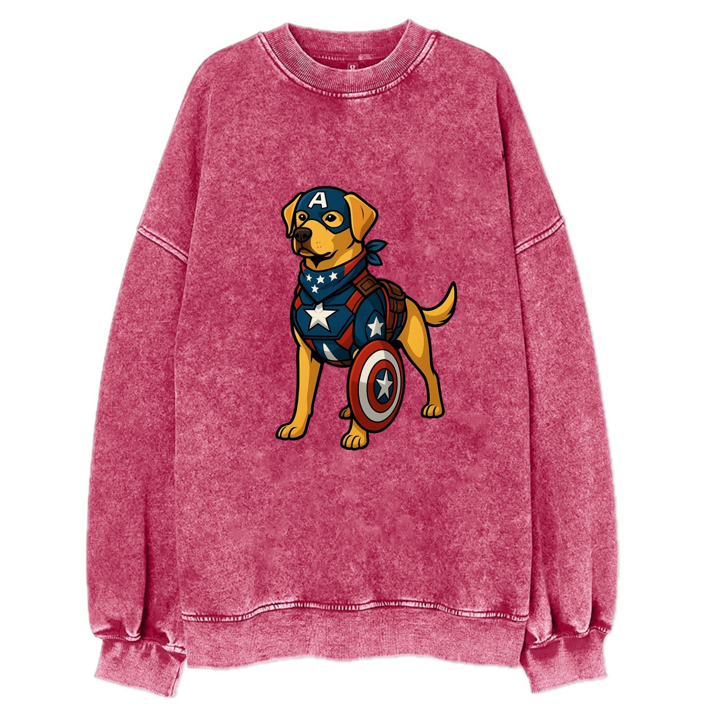 Labrador Captain America  - Vintage Sweatshirt - Pink