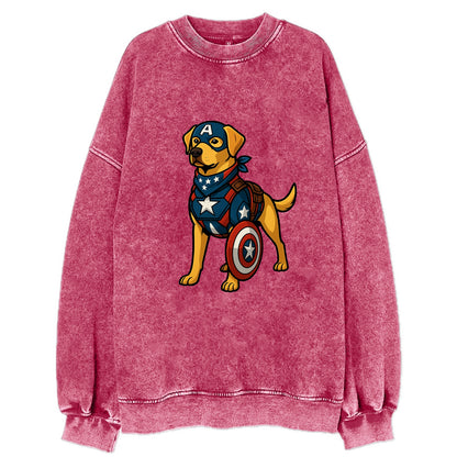 Labrador Captain America  - Vintage Sweatshirt - Pink