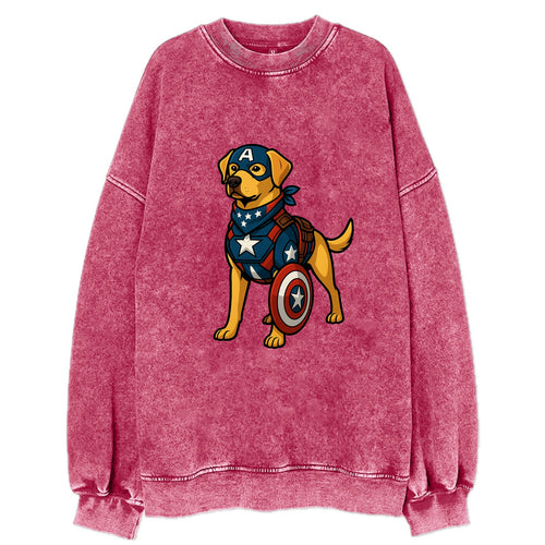 Labrador Captain America  - Vintage Sweatshirt
