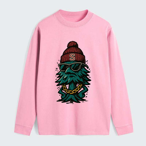 Palo Alto Tree wearing Stanford beanie with S patch - Classic Long Sleeve Shirt