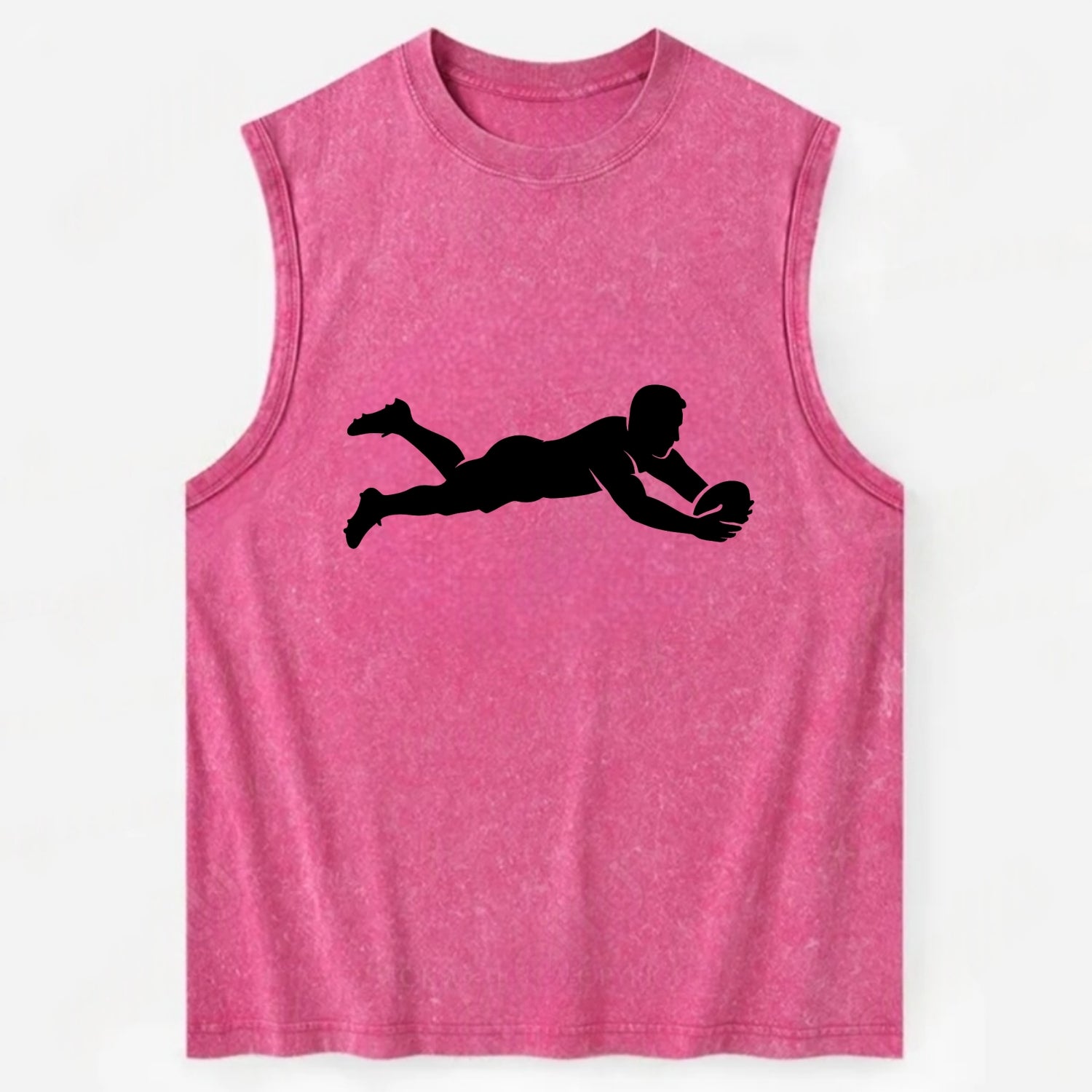 Rugby player diving for try - Vintage Washed Tank - Pink