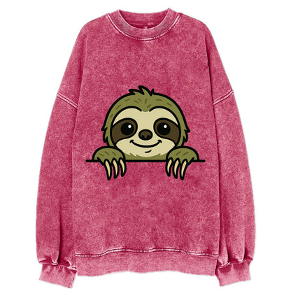 Sloth  - Vintage Sweatshirt - Pink