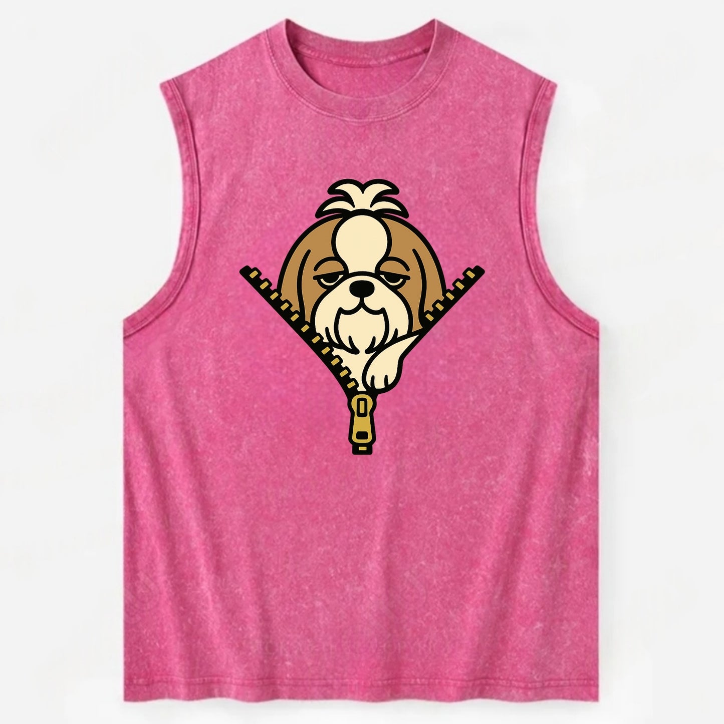 Shih Tzu - Vintage Washed Tank - Pink