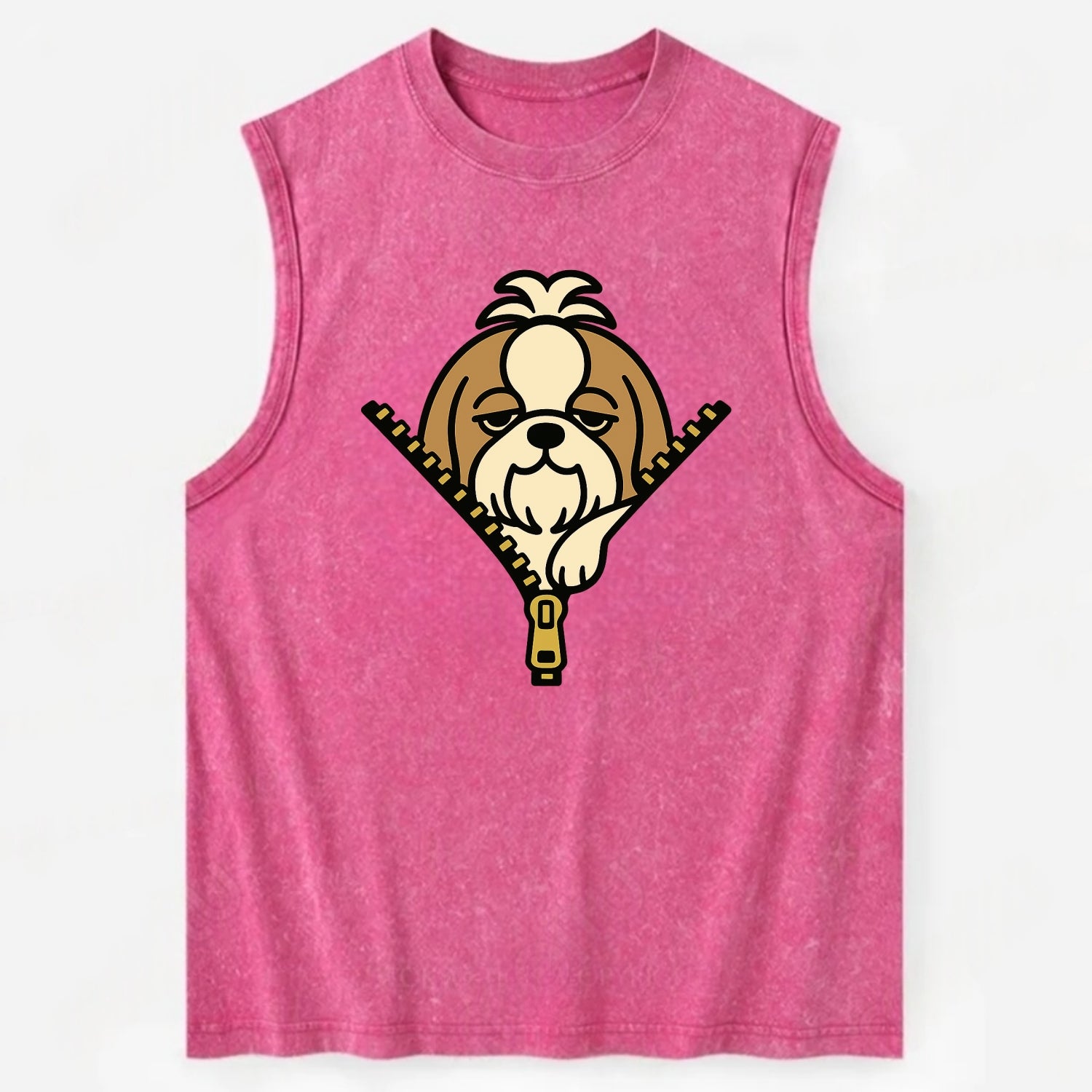 Shih Tzu - Vintage Washed Tank - Pink