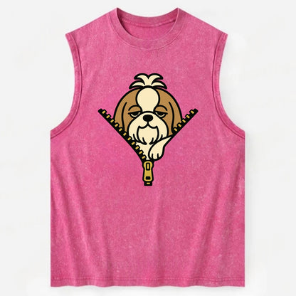Shih Tzu - Vintage Washed Tank - Pink