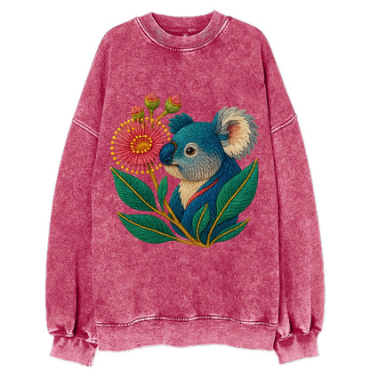 Koala Eucalyptus Bloom - Vintage Sweatshirt - Pink