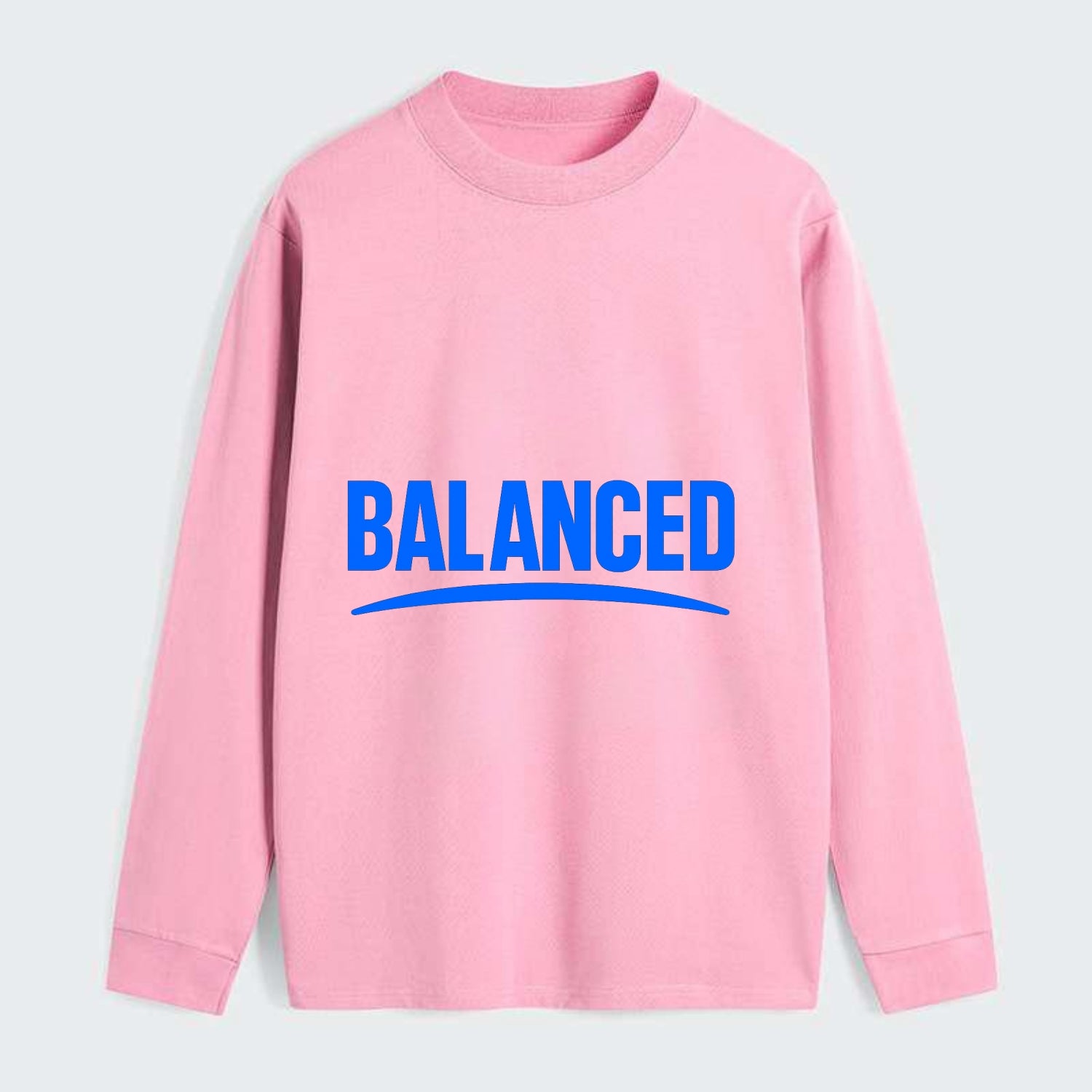 Bold typography design - "BALANCED" - harmony, equilibrium, centered - Classic Long Sleeve Shirt - Pink