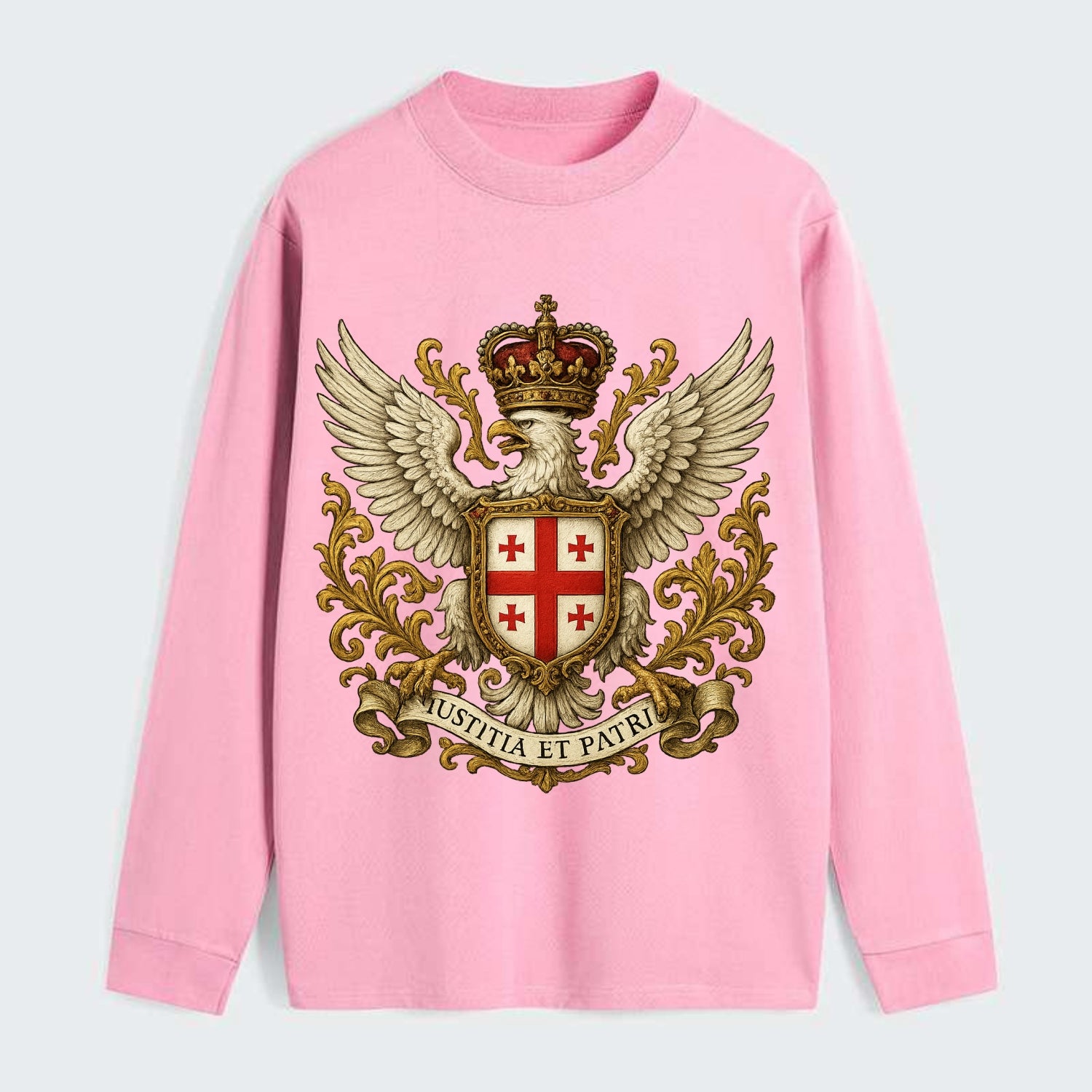Georgia White Eagle Emblem - Classic Long Sleeve Shirt - Pink