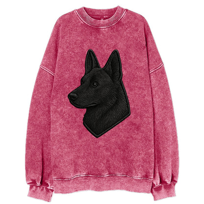 Belgian Sheepdog - Modern black shepherd - Vintage Sweatshirt - Pink