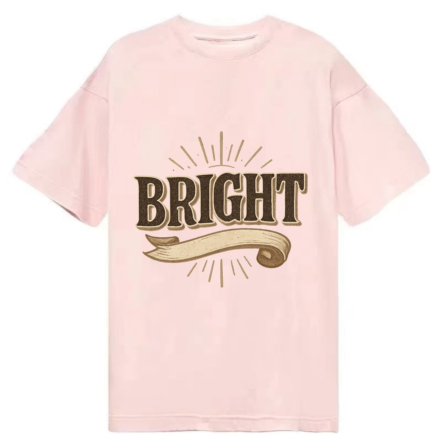 Bold typography design - "BRIGHT" - intelligent, shining - Classic T-shirt - Pink
