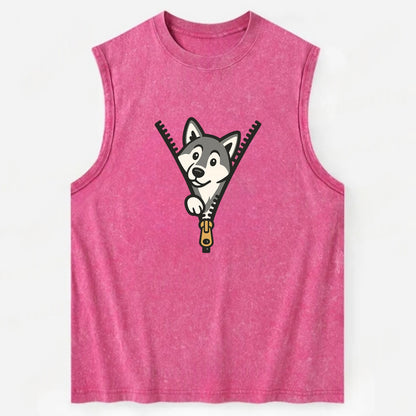 Alaskan Malamute - Vintage Washed Tank - Pink