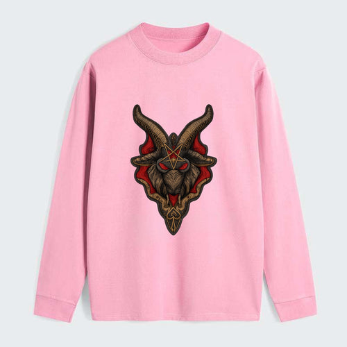 BAPHOMET HEAD - goat head symbol in black and red , occult - Classic Long Sleeve Shirt
