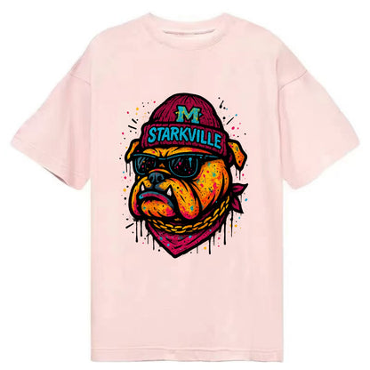 Starkville Bulldog wearing Mississippi State beanie with M patch - Classic T-shirt - Pink