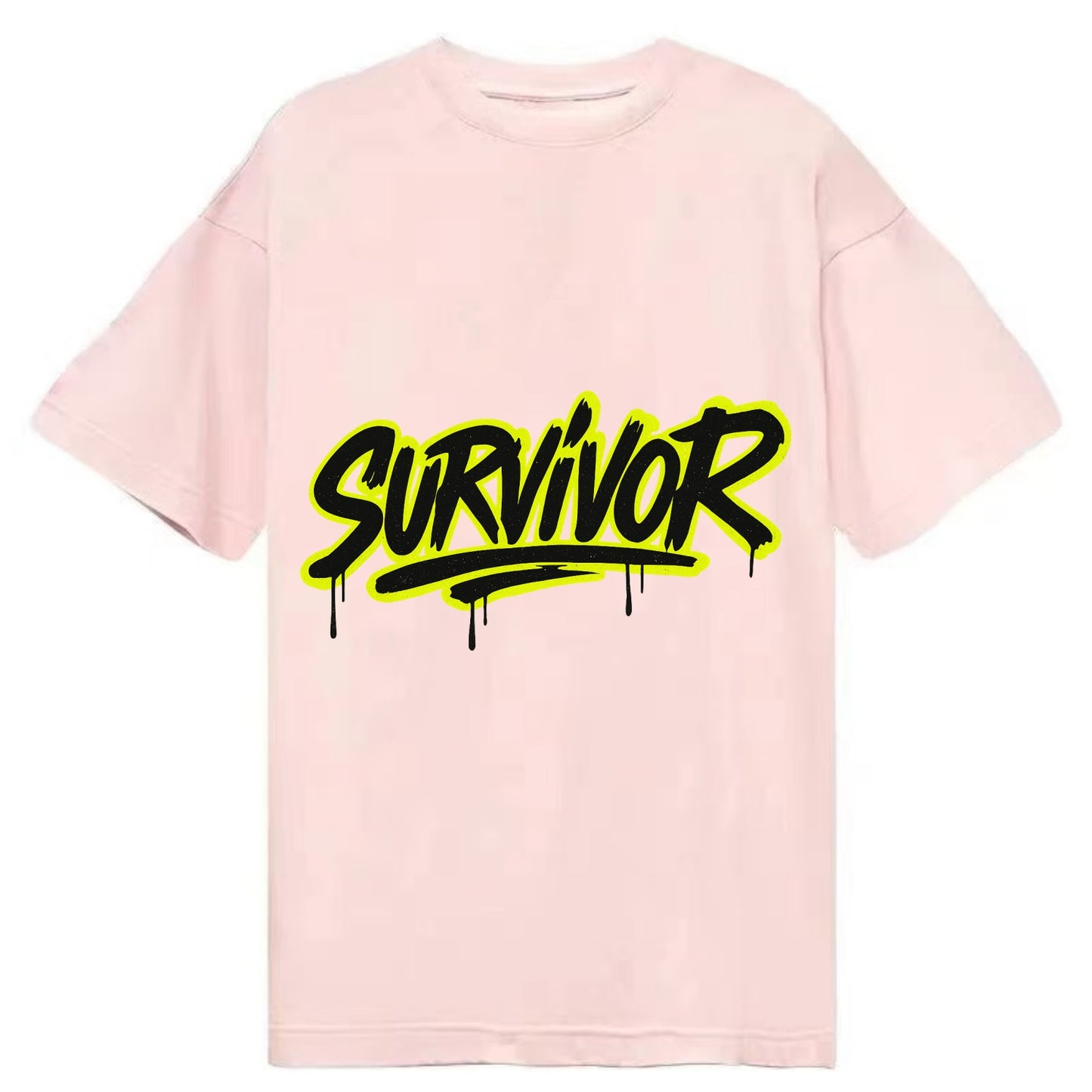 Bold typography design - "SURVIVOR" - overcomer, still standing, made it through - Classic T-shirt - Pink