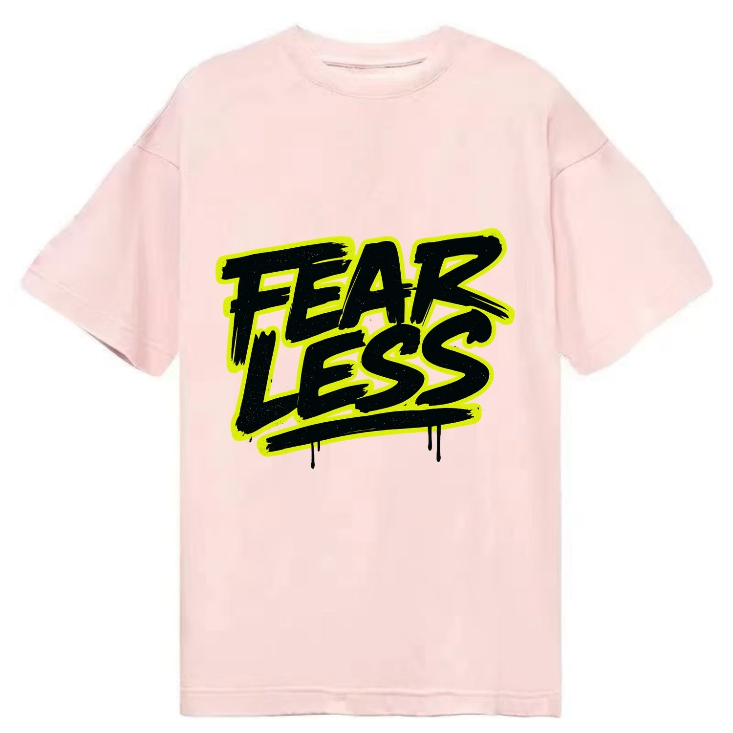 Bold typography design - "FEARLESS" - courage, bravery, facing challenges head on - Classic T-shirt - Pink