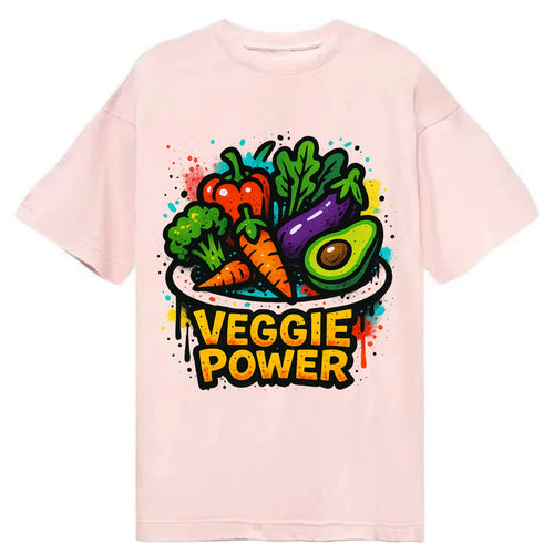 Colorful vegetables and plants on plate - plant-based lifestyle, veggie power - Classic T-shirt