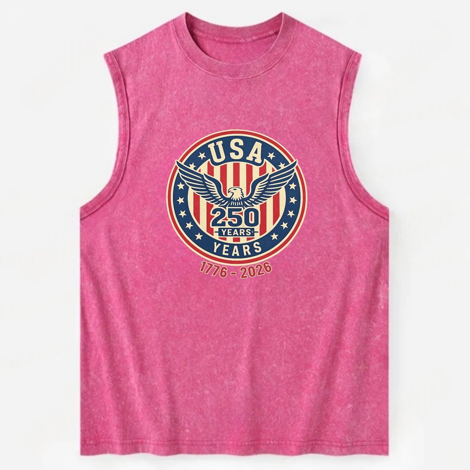 Usa 250 Years Eagle Seal - Vintage Washed Tank - Pink