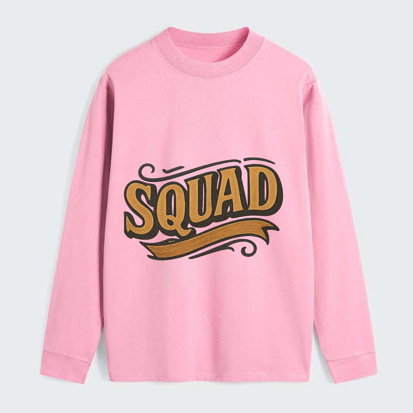 Bold typography design - "SQUAD" - your crew, your people - Classic Long Sleeve Shirt - Pink