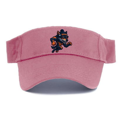 Chicago Wolf wearing Bears beanie with Lake Michigan patch and wayfarer sunglasses - Visor - Pink