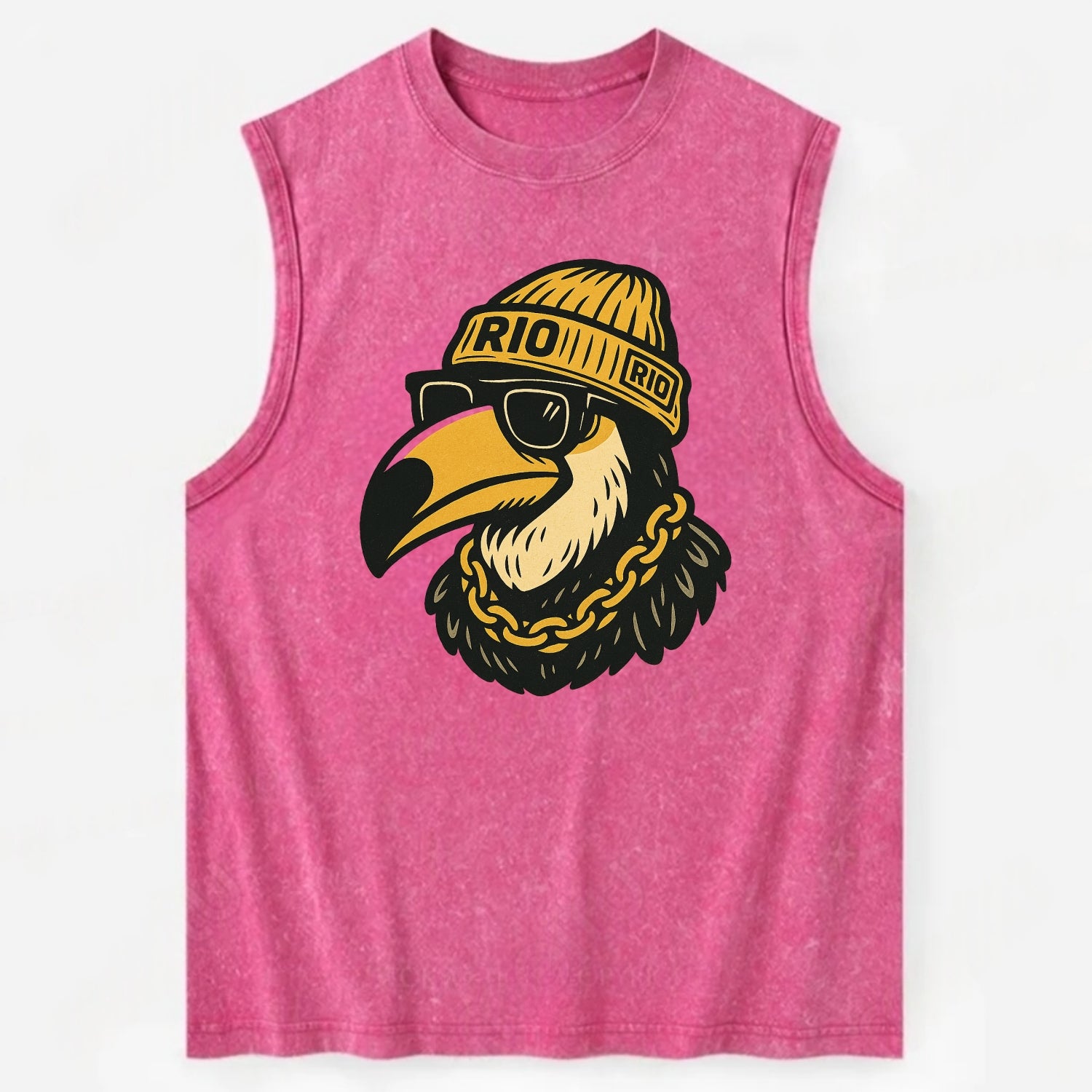 Rio Toucan - Vintage Washed Tank - Pink