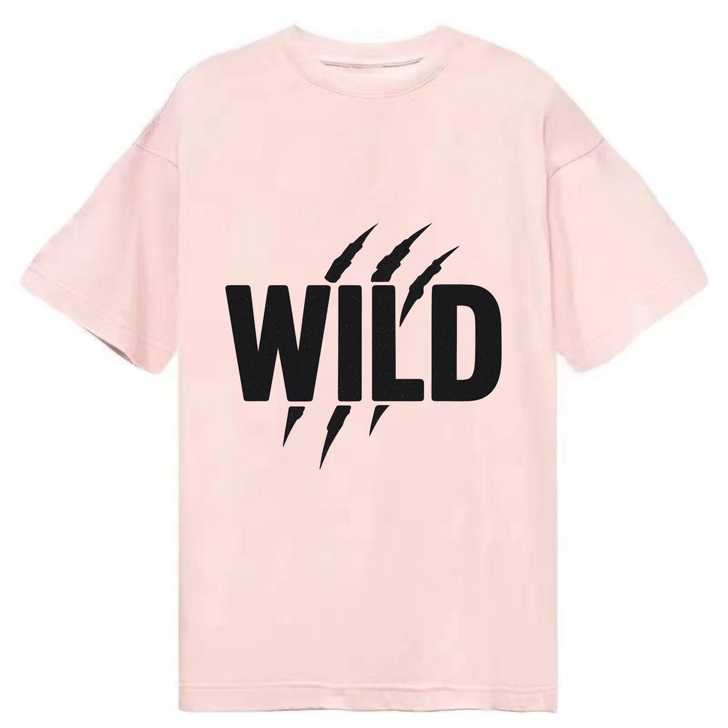 Bold typography design - "WILD" - untamed, natural, free - Classic T-shirt - Pink