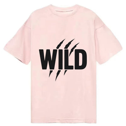 Bold typography design - "WILD" - untamed, natural, free - Classic T-shirt - Pink