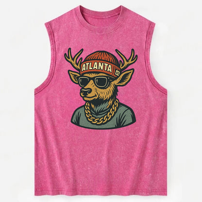 "deer" "atlanta" "atl" "red" "us South" - Vintage Washed Tank - Pink