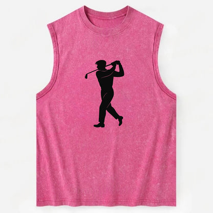 Golfer perfect swing follow-through - Vintage Washed Tank - Pink