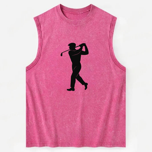 Golfer perfect swing follow-through - Vintage Washed Tank - Pink
