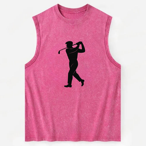 Golfer perfect swing follow-through - Vintage Washed Tank