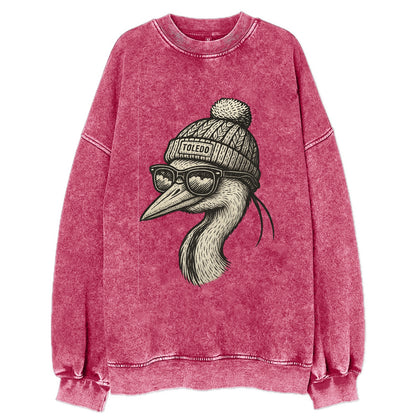 Toledo Great Blue Heron wearing Toledo b - Vintage Sweatshirt - Pink