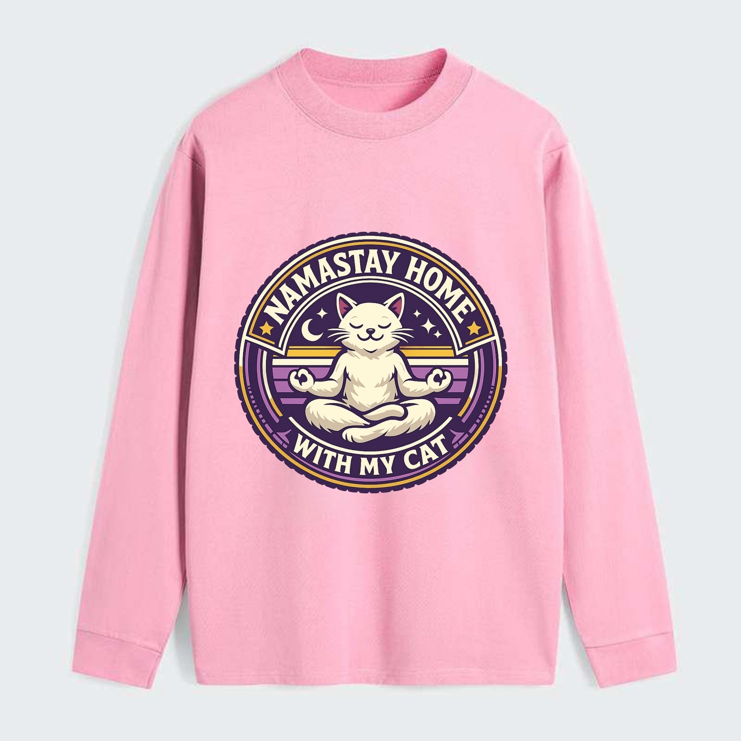 Zen Feline Retreat - Classic Long Sleeve Shirt - Pink
