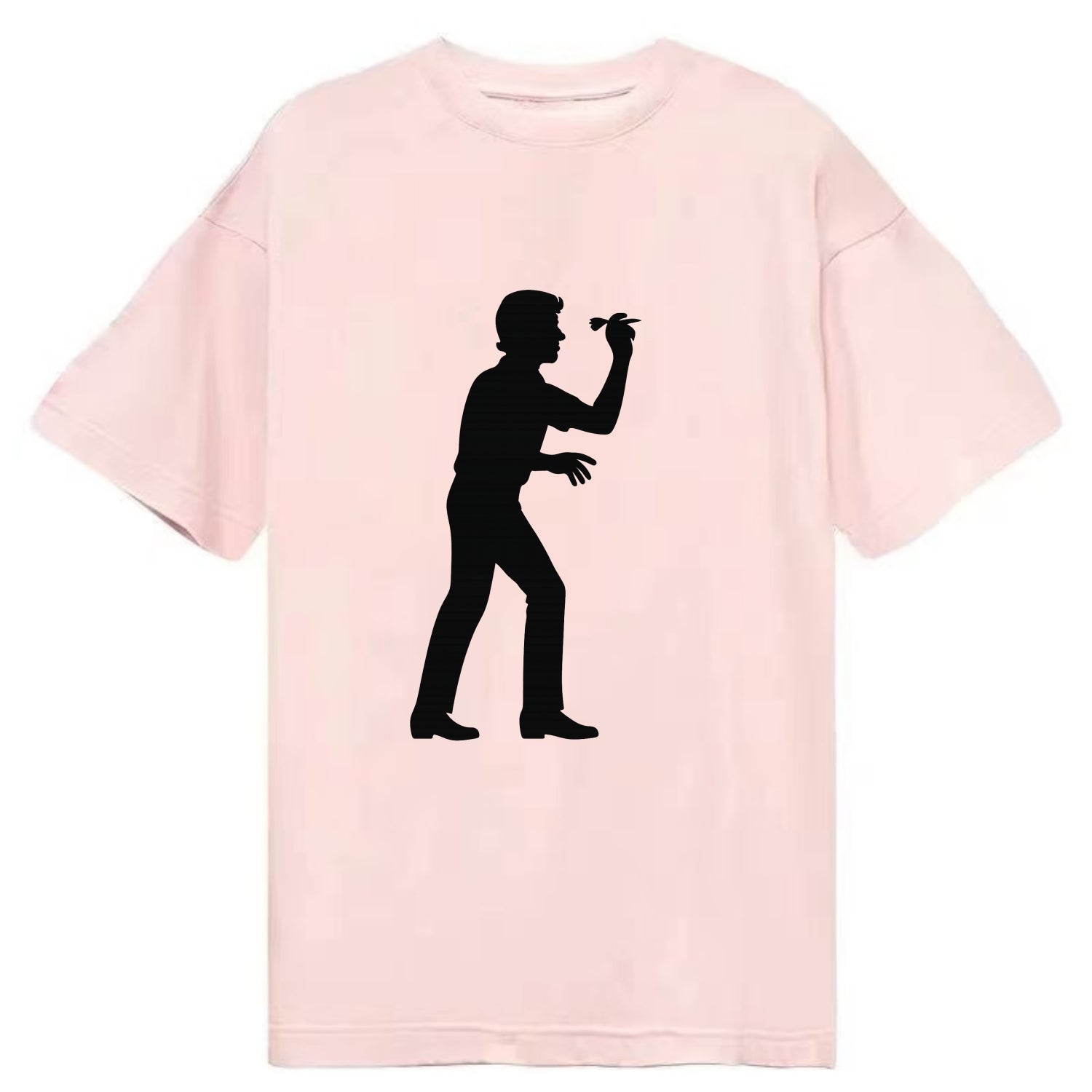 Darts player in throwing stance - Classic T-shirt - Pink
