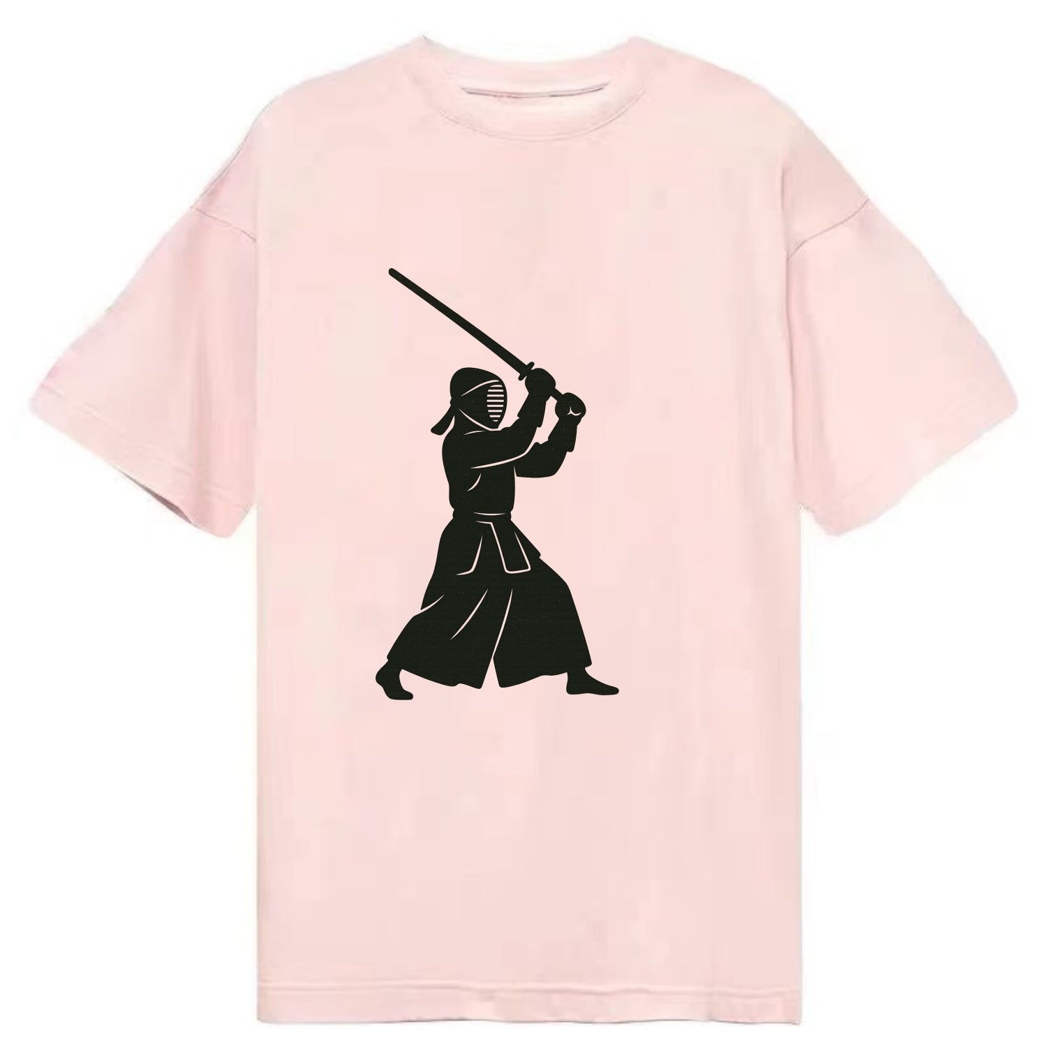 Kendo swordsman in striking stance - Classic T-shirt - Pink