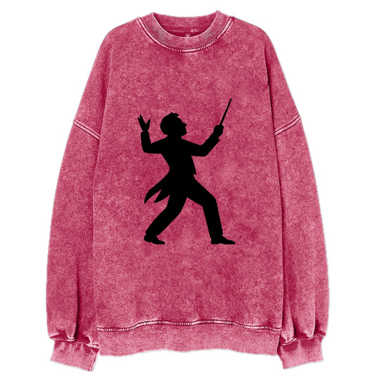 Conductor leading orchestra passionately - Vintage Sweatshirt - Pink