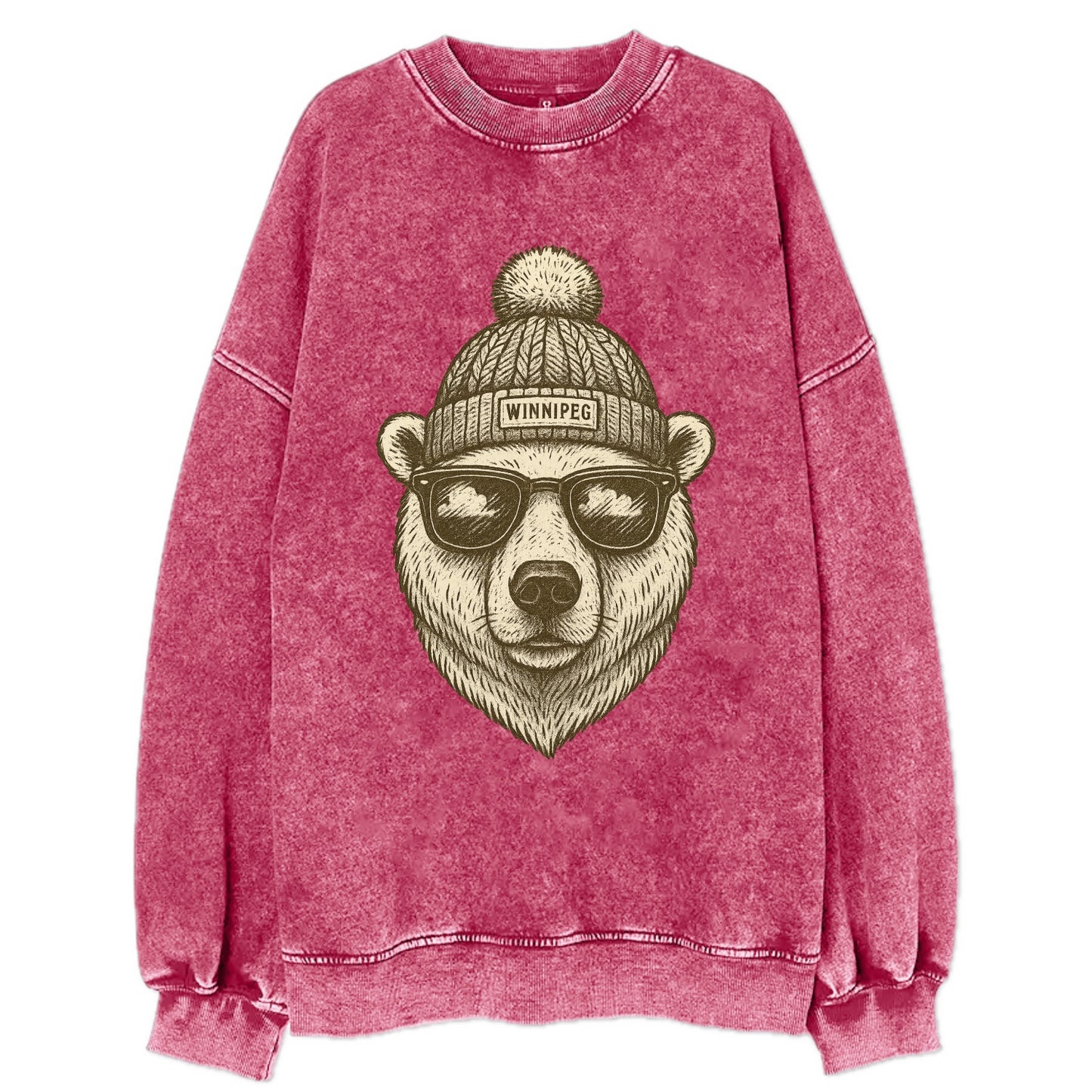 Winnipeg Polar Bear wearing Winnipeg bea - Vintage Sweatshirt - Pink
