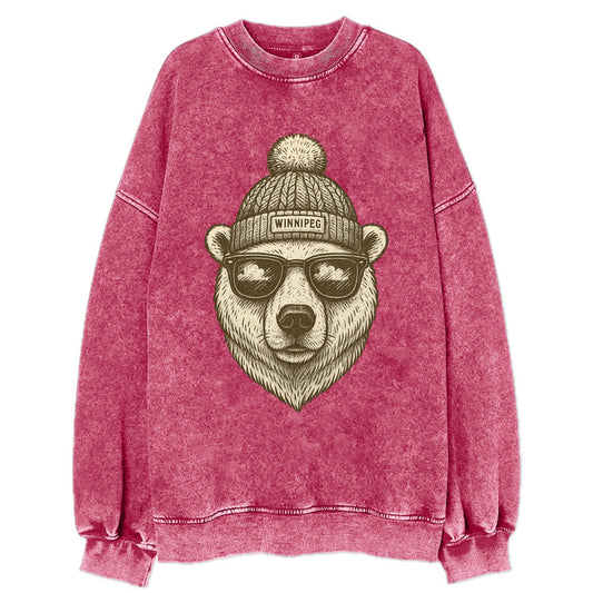 Winnipeg Polar Bear wearing Winnipeg bea - Vintage Sweatshirt - Pink