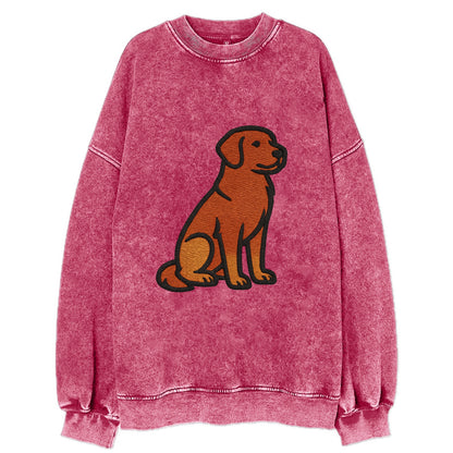 Nova Scotia Duck Tolling Retriever - Red embroidered pose - Vintage Sweatshirt - Pink