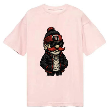 Lubbock Raider wearing Texas Tech beanie with guns up patch - Classic T-shirt - Pink