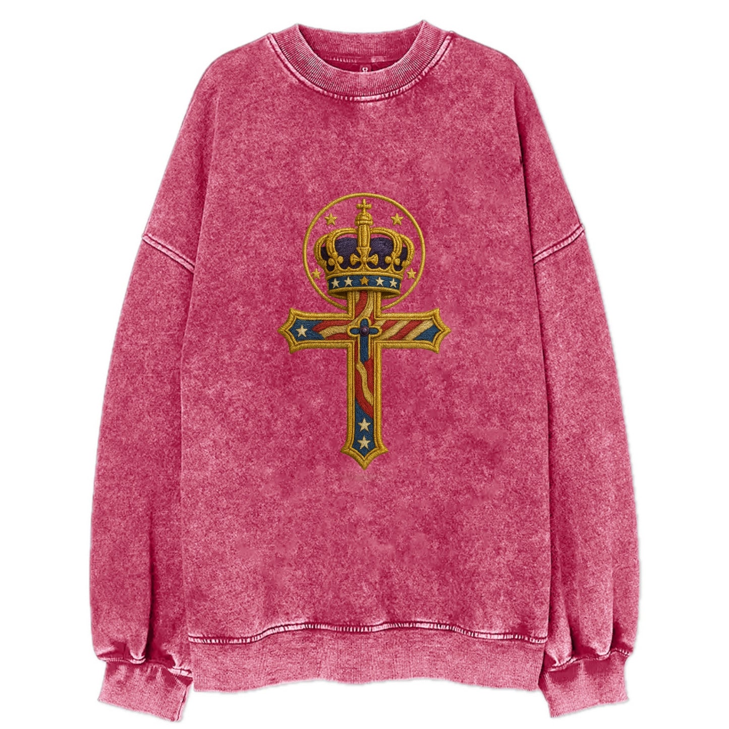 Cross and Crown  - Vintage Sweatshirt - Pink