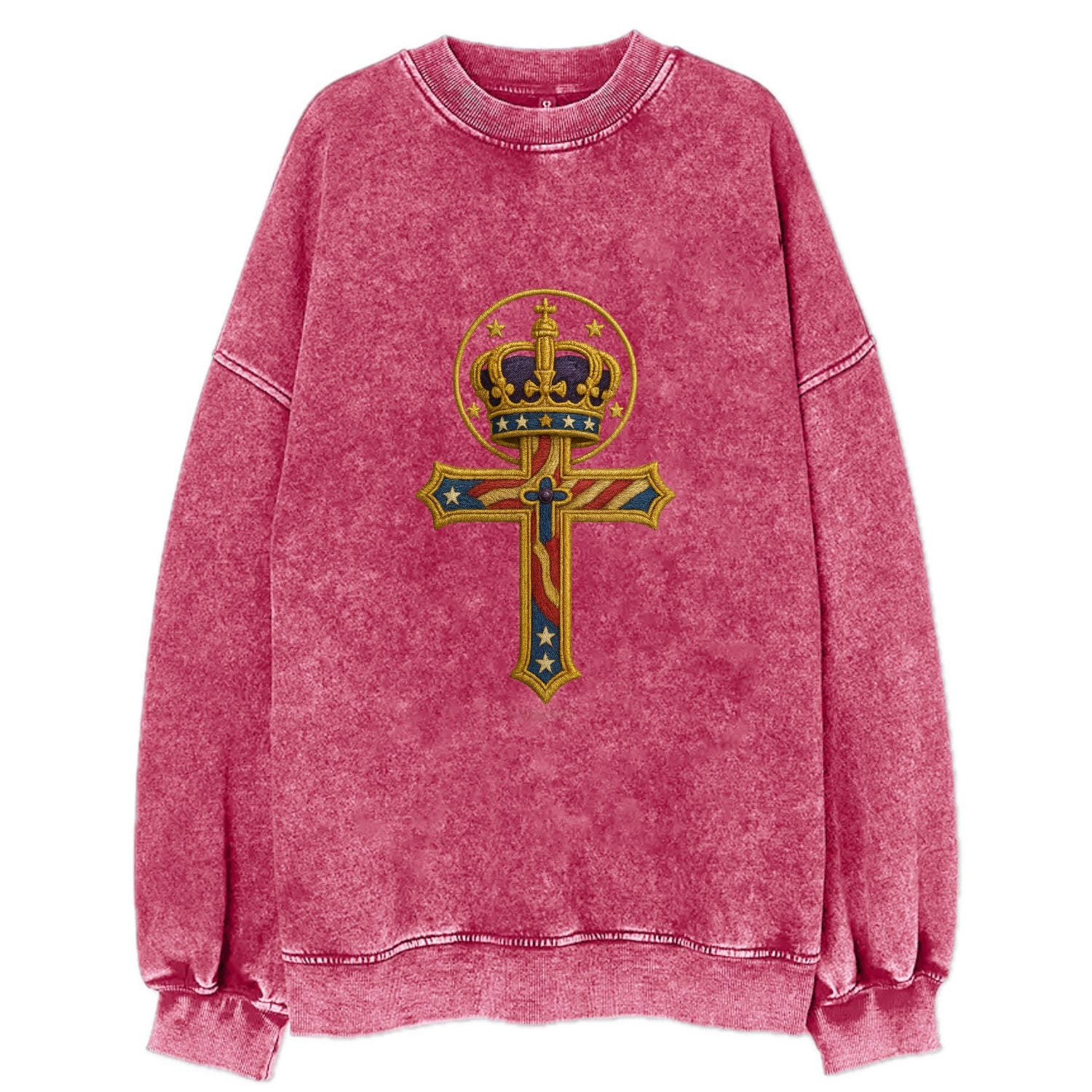 Cross and Crown  - Vintage Sweatshirt - Pink