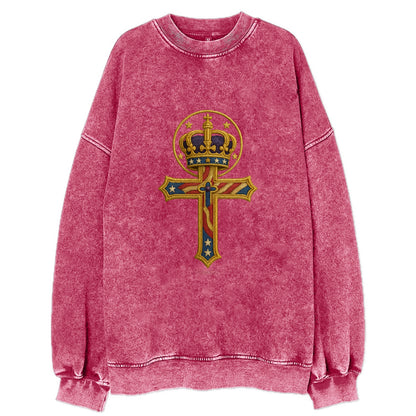Cross and Crown  - Vintage Sweatshirt - Pink