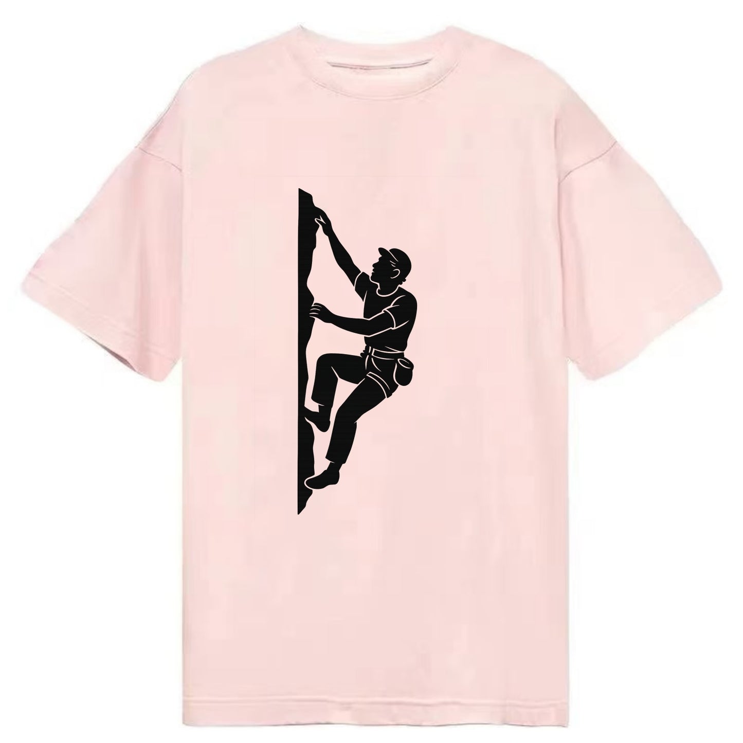 Rock climber reaching for the next hold - Classic T-shirt - Pink