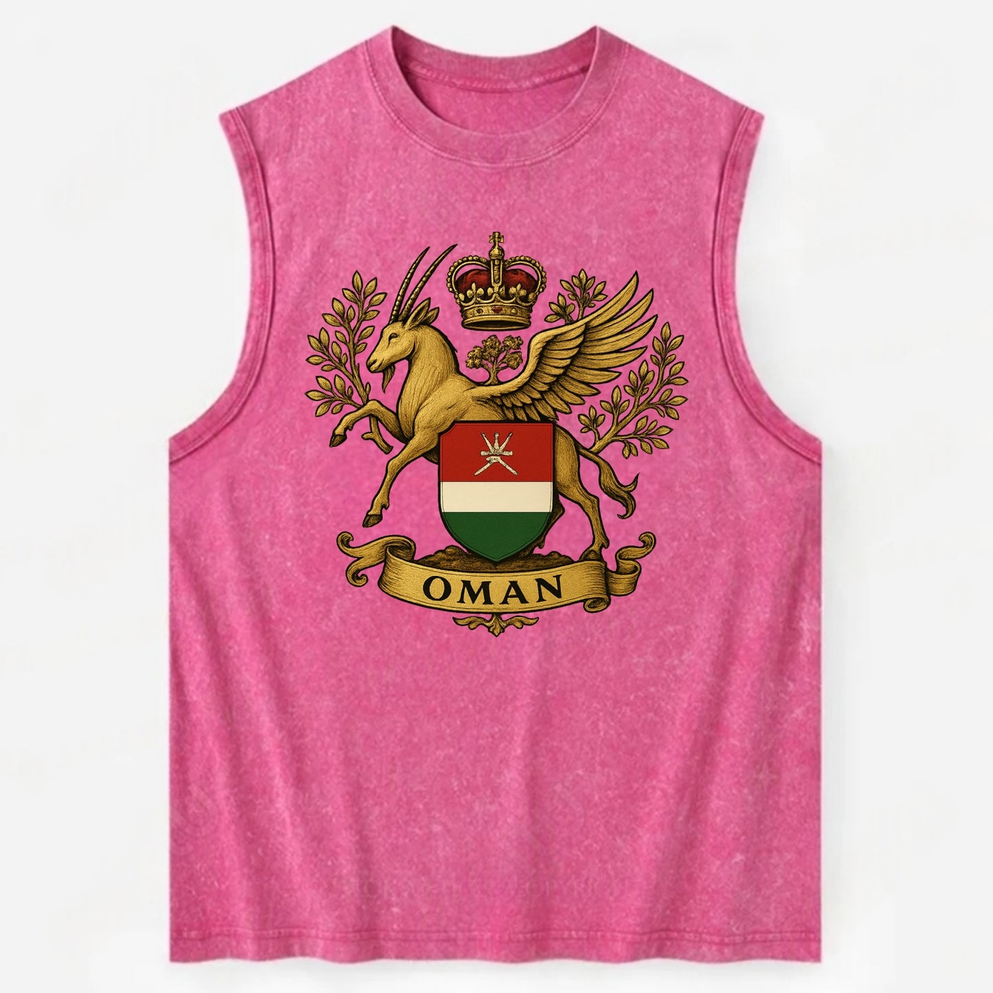 Oman Heritage Badge  - Vintage Washed Tank - Pink