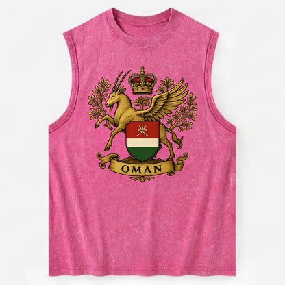 Oman Heritage Badge  - Vintage Washed Tank - Pink