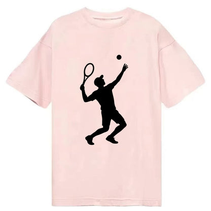 Tennis player serving powerful shot - Classic T-shirt - Pink