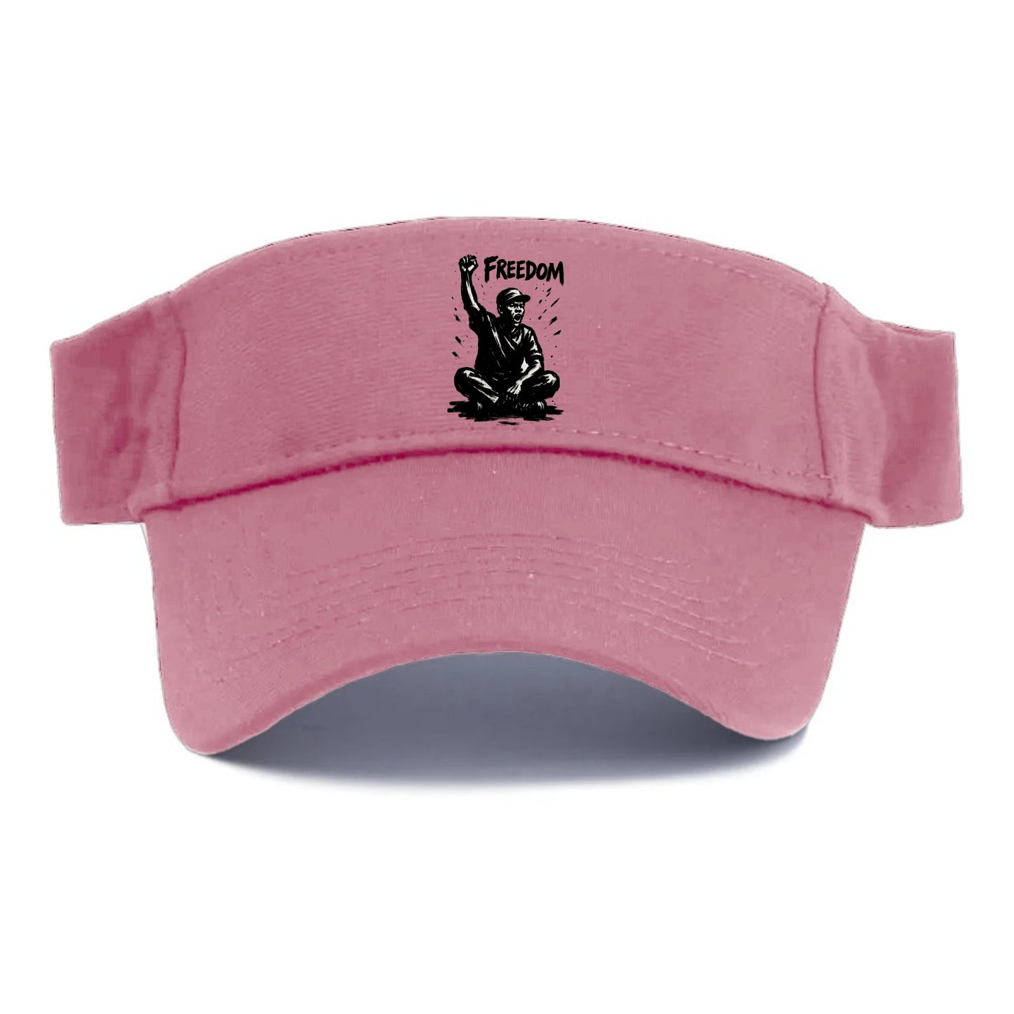 Sit-in protest figure - civil disobedience ink art - Visor - Pink