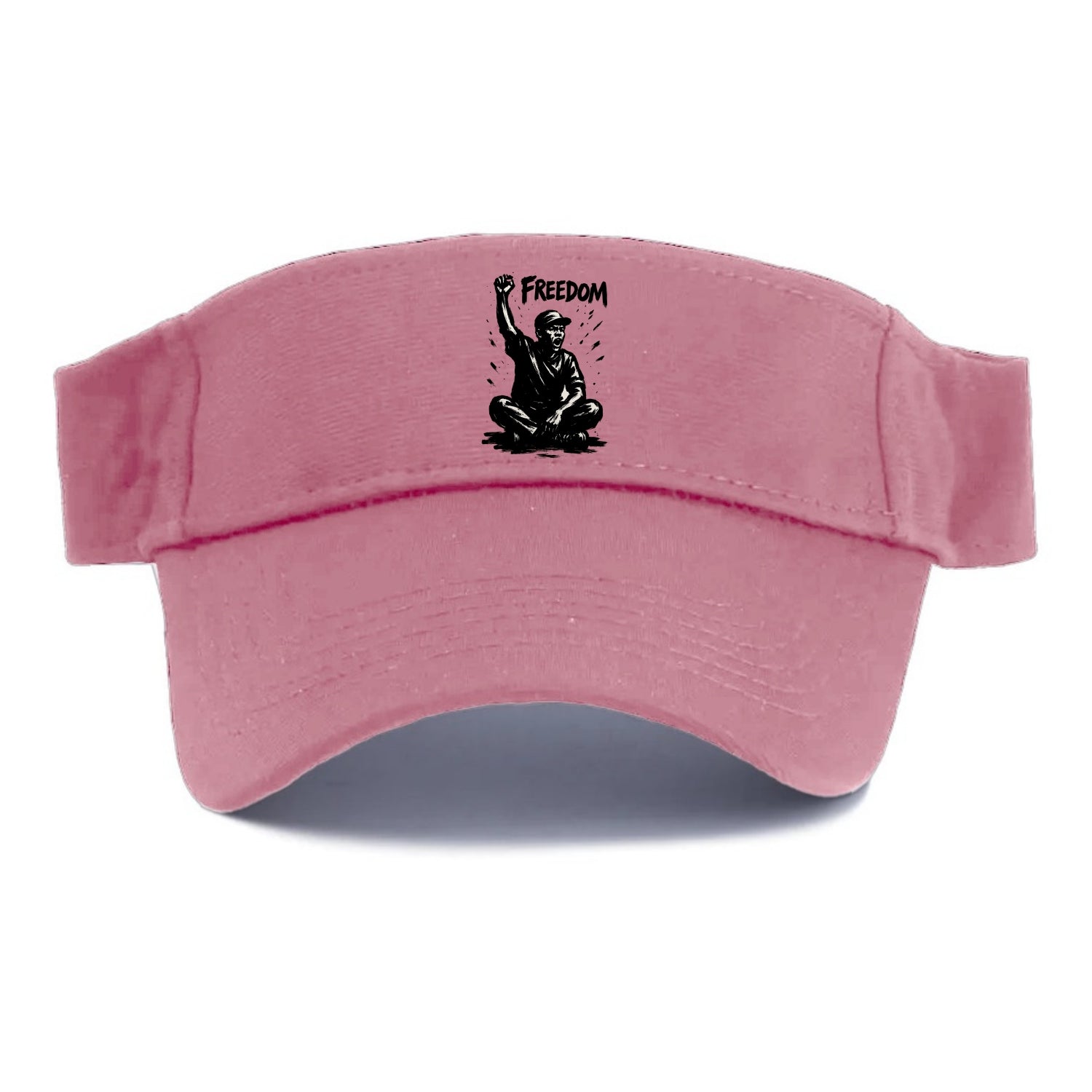 Sit-in protest figure - civil disobedience ink art - Visor - Pink