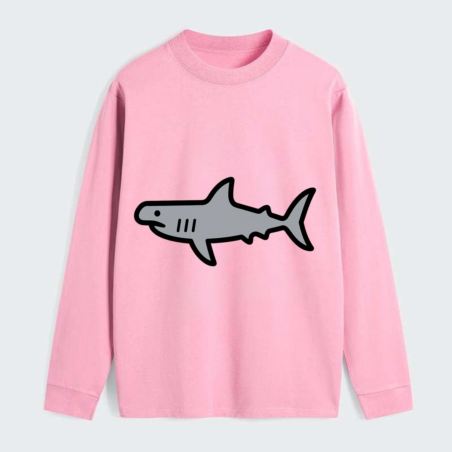 Hammerhead Shark - Gray distinctive head flat side profile - Classic Long Sleeve Shirt - Pink