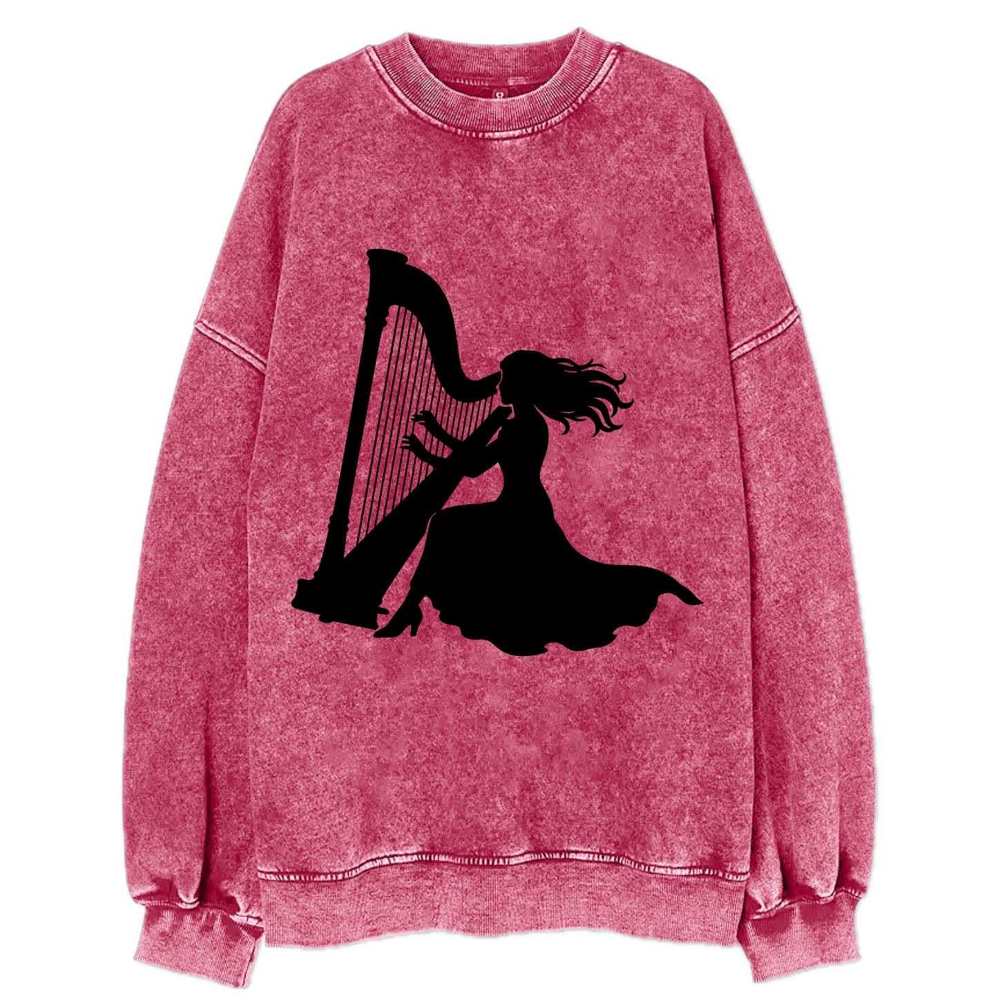 Harpist playing ethereal melody - Vintage Sweatshirt - Pink